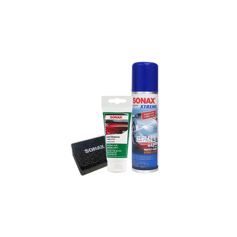 소낙스 외장코팅세트 프로텍트샤인 + 스월리무버 + 검은스펀지