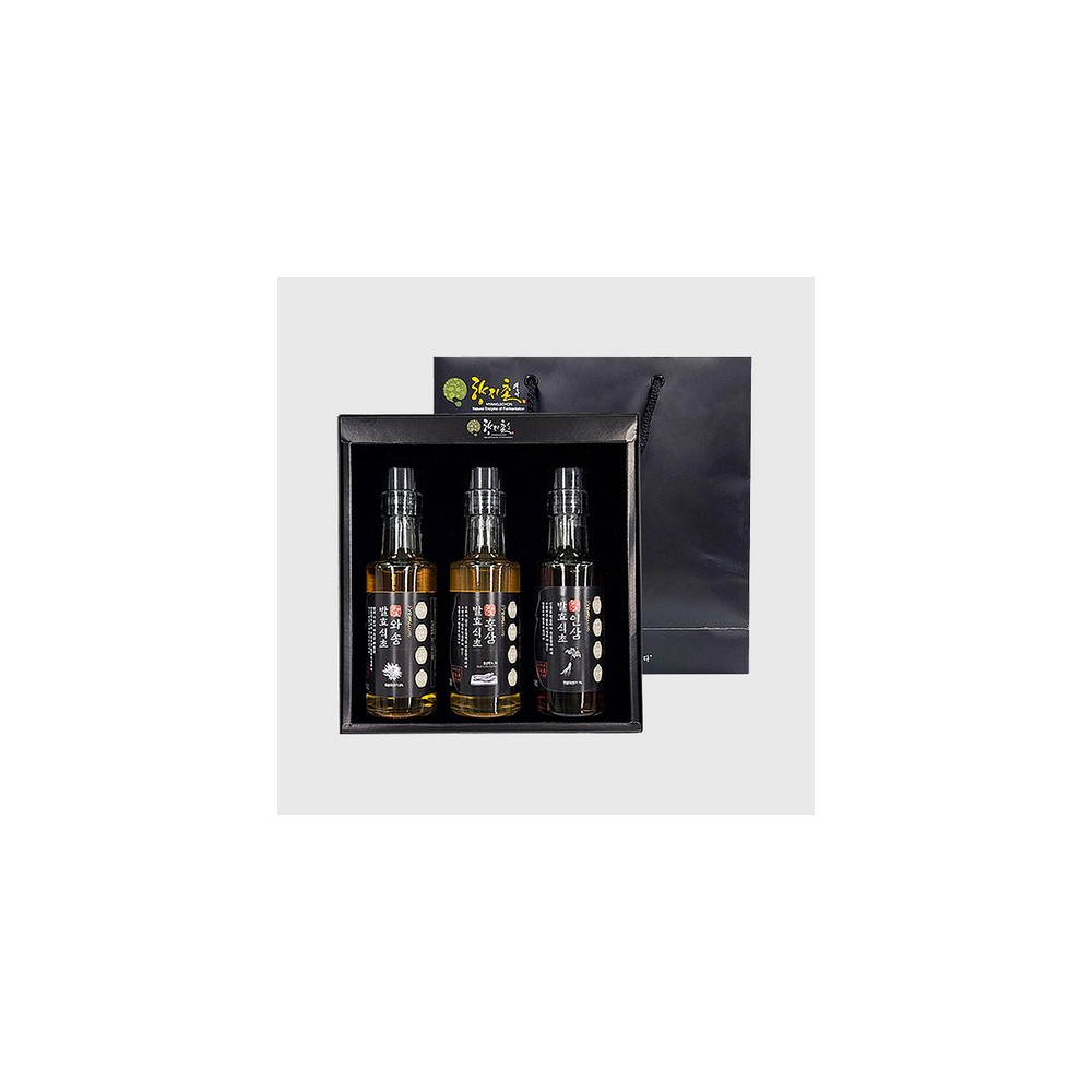 향지촌 프리미엄3종세트 180ml-3개 /홍삼+인삼+와송 식초구성